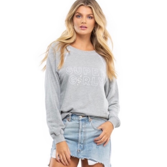 Wildfox Sweaters - Wildfox Super Girly Gray Pullover Sweater Size S